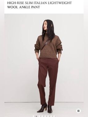 Banana Republic Tan lightweight Italian wool ankle pants